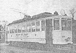 Wrocławski tramwaj kursował jako żłobek na ul. Grochowskiej, 1950, fot. Encyklopedia Warszawy